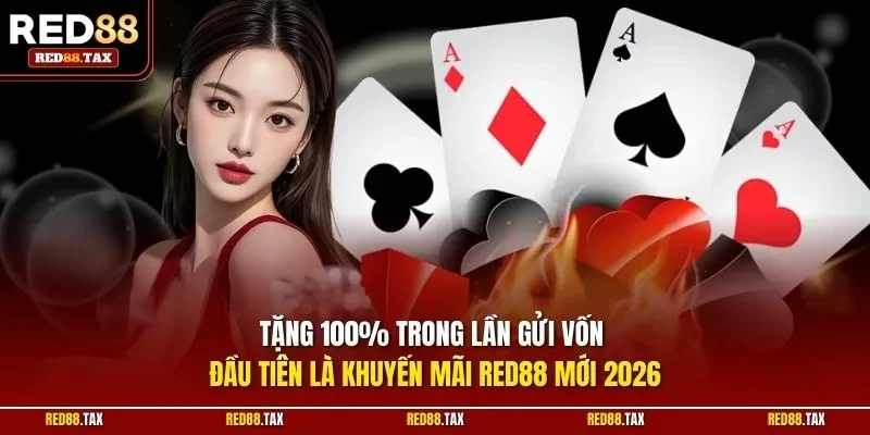Tặng 100% trong lần gửi vốn đầu tiên là khuyến mãi RED88 mới 2026